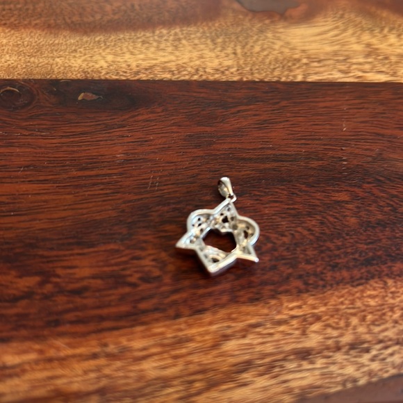 Star of David/Heart 18 karat white gold pendant - Picture 2 of 5